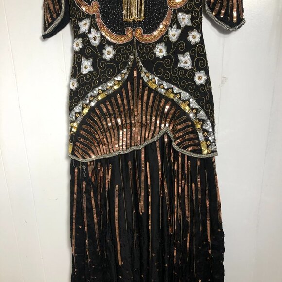 Womens Black and Sequins Gown/Dress. Size Small - Picture 3 of 11
